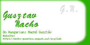 gusztav macho business card